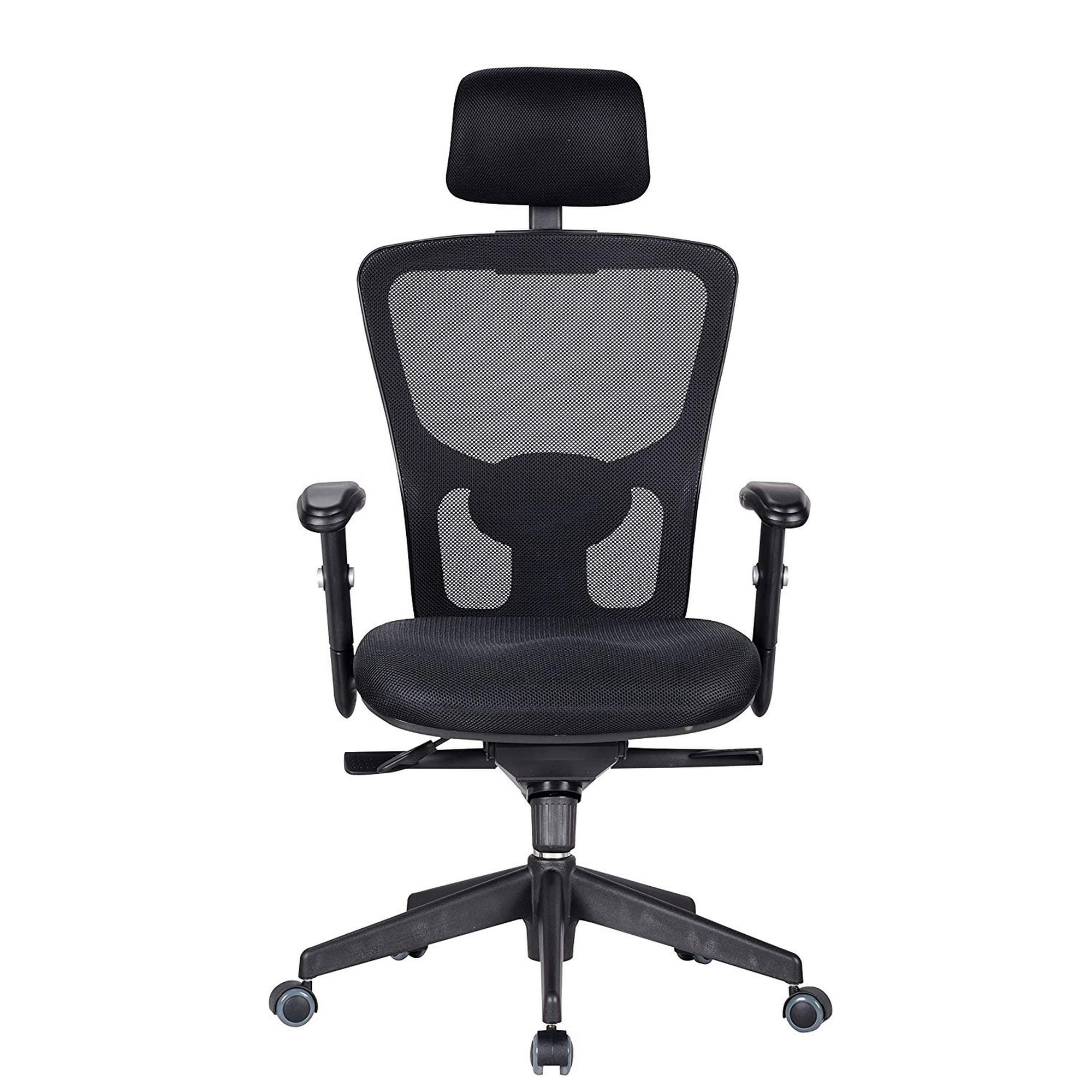 Zenith Mid Back Mesh Office Chair with Adjustable Armrest Lumbar Support Headrest Swivel Task Desk Chair Ergonomic Computer Chair Black Slim